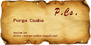 Porga Csaba névjegykártya